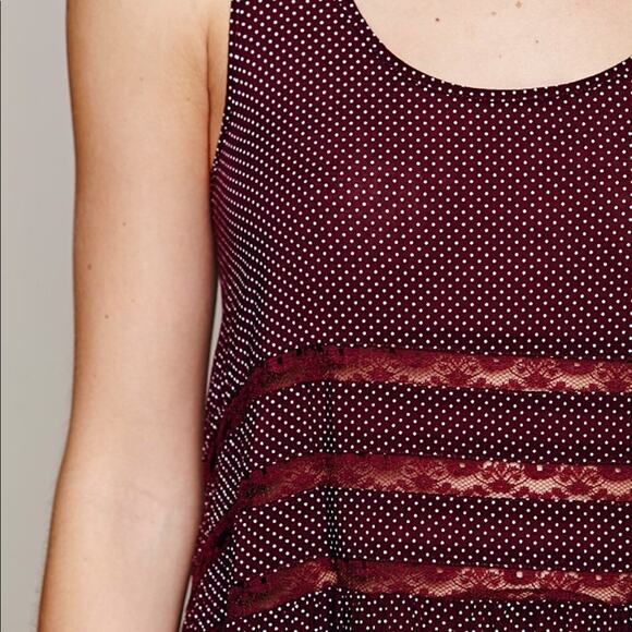 Free People maroon voile lace trapeze slip - Picture 5 of 8